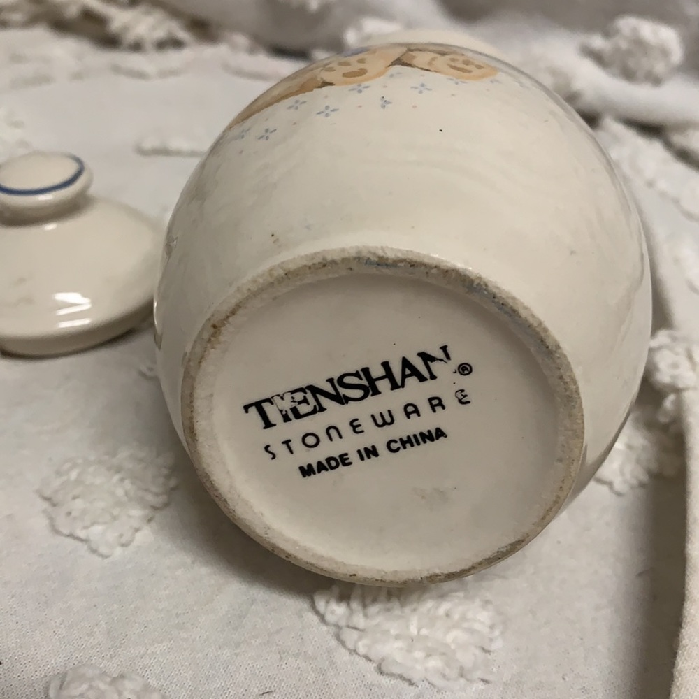 Vintage Tienshan Stoneware Teddy BearCondiment Jar - Picture 4 of 4